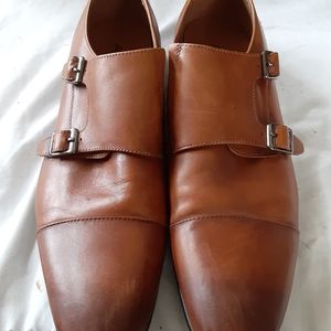 Aldo Brown Leather Holtlanflex Monkstrap Loafers